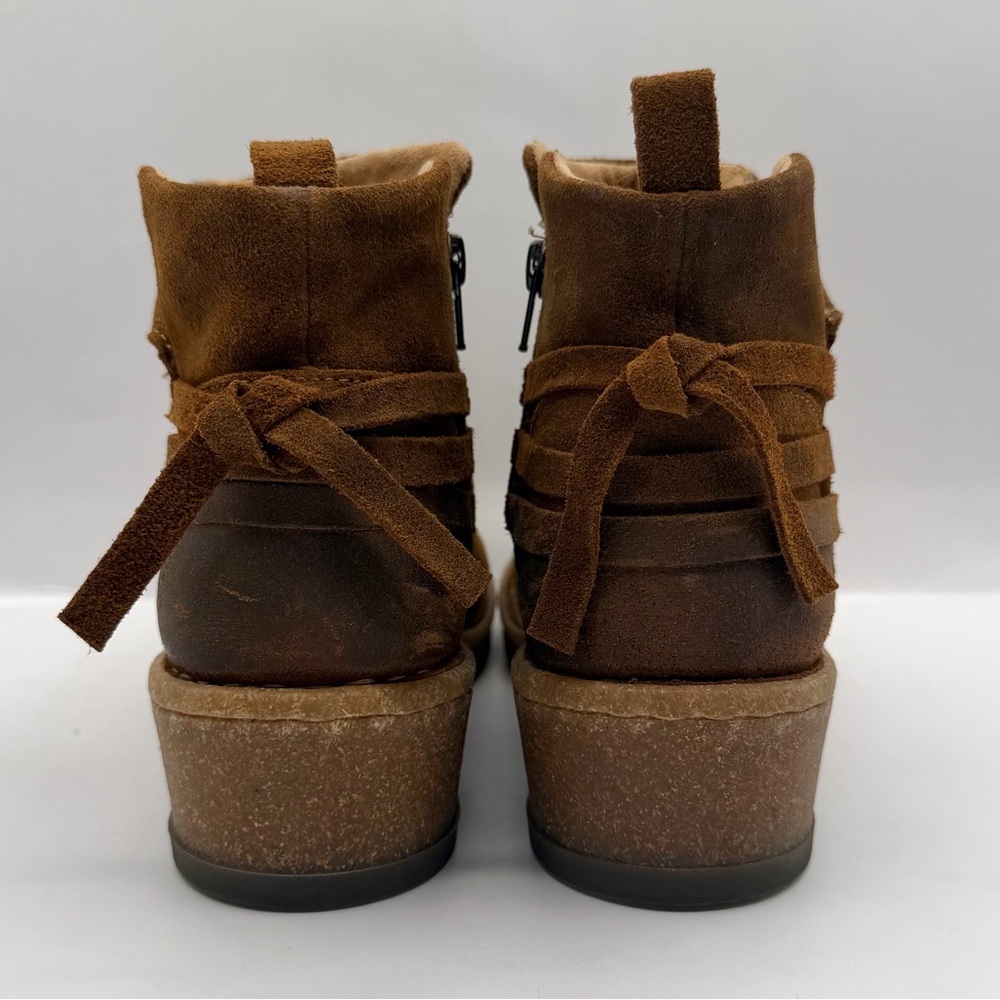Born Varas Women's Size 9.5 Brown Leather Ankle Boots Side Zipper Comfort - Picture 5 of 11